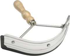 Zweetmes halfrond met houten handvat
