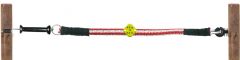 Poortset, elastische kabel, rood-wit, voor poorten tot 5 mtr, Incl. poortgreep en isolatoren