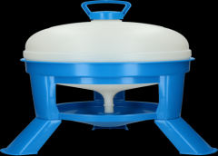 Pluimvee drinktoren 20 liter blauw met sifon op pootjes