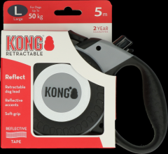 Kong Retractable Leash Reflect Grijs L (5m/50kg)