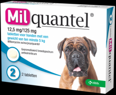 Milquantel 12,5 mg/125 mg Hond Groot 2 tabl. 5-75kg