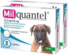 Milquantel 12,5 mg/125 mg Hond Groot 4 tabl. 5-75kg