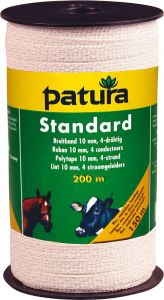 Standaard lint 10mm, wit 200 meter rol