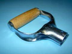 D-greep metaal met houten handvat