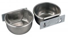 Voer/drinkbak RVS 400 ml met wandhouder