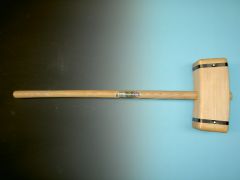 Sleg van hout goot model met ronde Atlas steel 100 cm