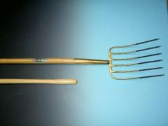 Mestvork Offner 6-tands brons met Atlas steel 135cm
