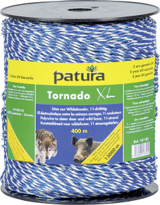 Tornado XL kunststofdraad, blauw/wit, 400 meter