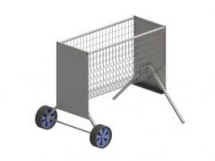 Verrijdbare schapenhooiruif 1,2 mtr met 2 wielen en 2 poten