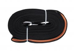 Flat Leash with Loop Zwart 15 m